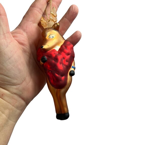 VTG Pottery Barn Reindeer Blown Glass Ornaments 1998 Set of 8 Comet Vixen Cupid - Picture 4 of 12